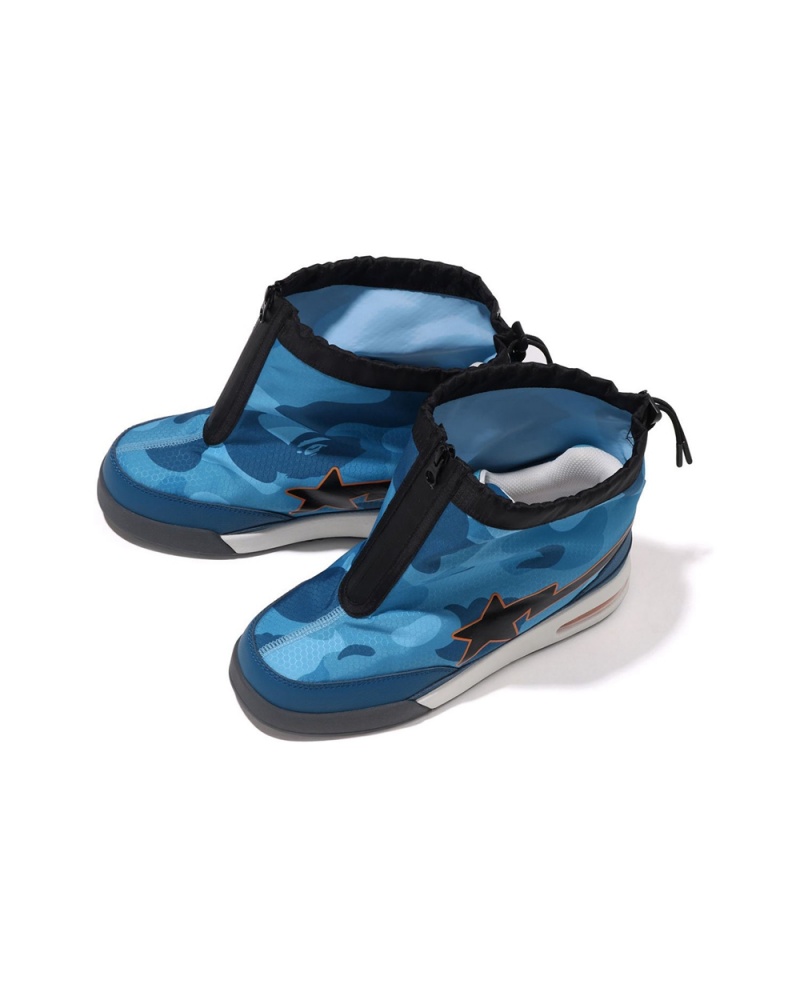 Basket Bape Honeycomb Camo Zip Route STA M2 Bleu Homme | OWD-83458403